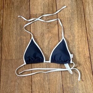 Navy and White Triangle Bikini Top and Bottom